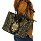 Egypt Tyet Leather Tote Bag Ancient Mythology Knot Of Isis Gold