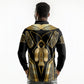 Egypt Tyet Long Sleeve Polo Shirt Ancient Mythology Knot Of Isis Gold