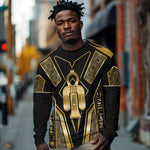 Egypt Tyet Long Sleeve Shirt Ancient Mythology Knot Of Isis Gold