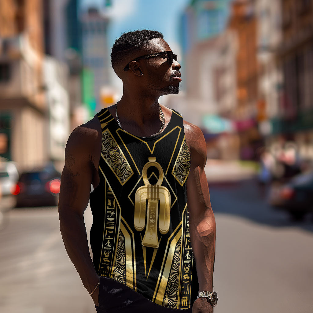 Egypt Tyet Men Tank Top Ancient Mythology Knot Of Isis Gold