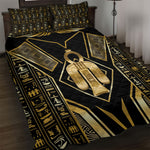 Egypt Tyet Quilt Bed Set Ancient Mythology Knot Of Isis Gold