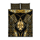 Egypt Tyet Quilt Bed Set Ancient Mythology Knot Of Isis Gold