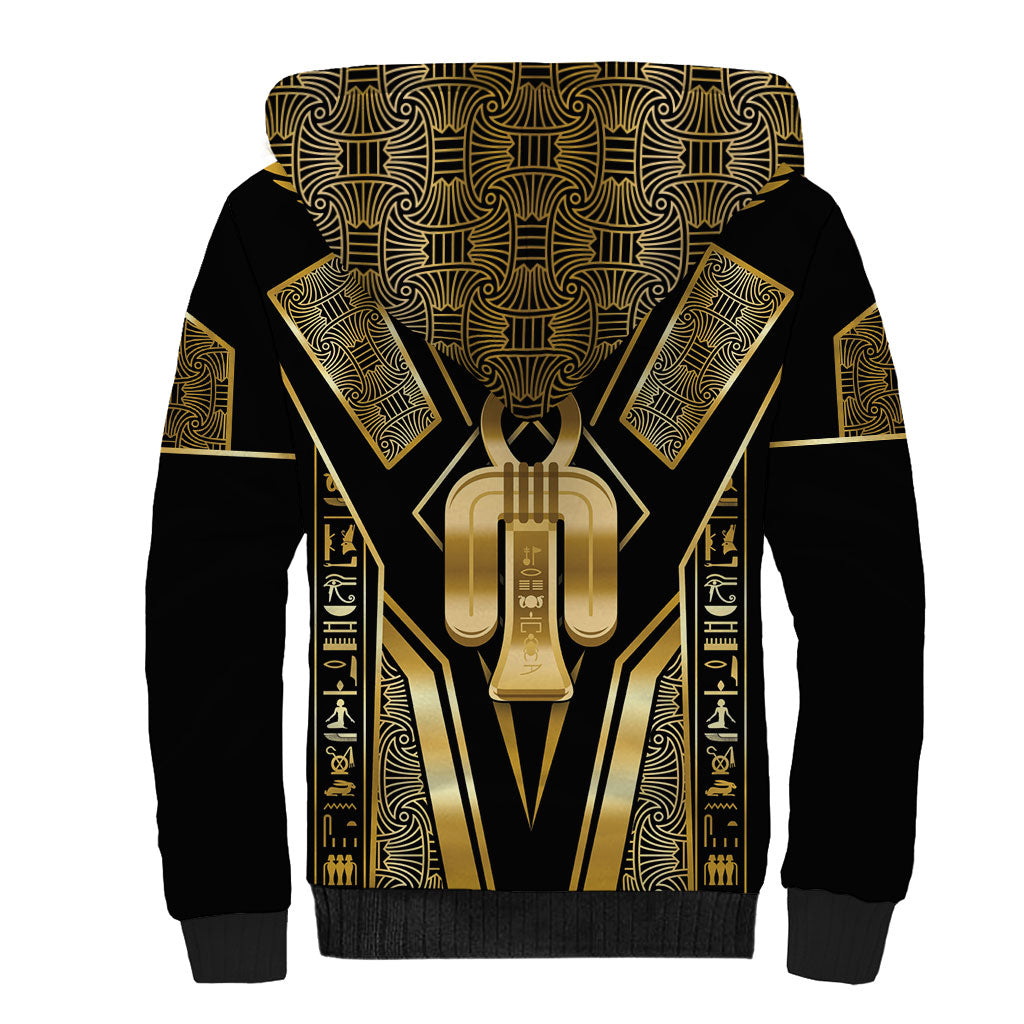 Egypt Tyet Sherpa Hoodie Ancient Mythology Knot Of Isis Gold