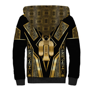 Egypt Tyet Sherpa Hoodie Ancient Mythology Knot Of Isis Gold