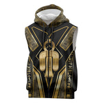 Egypt Tyet Sleeveless Zip Hoodie Ancient Mythology Knot Of Isis Gold