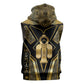 Egypt Tyet Sleeveless Zip Hoodie Ancient Mythology Knot Of Isis Gold