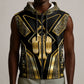 Egypt Tyet Sleeveless Zip Hoodie Ancient Mythology Knot Of Isis Gold