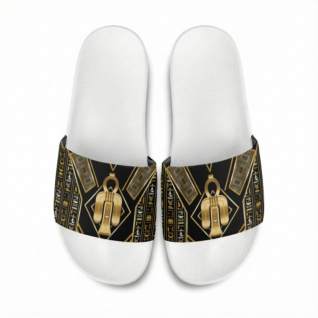 Egypt Tyet Slide Sandals Ancient Mythology Knot Of Isis Gold
