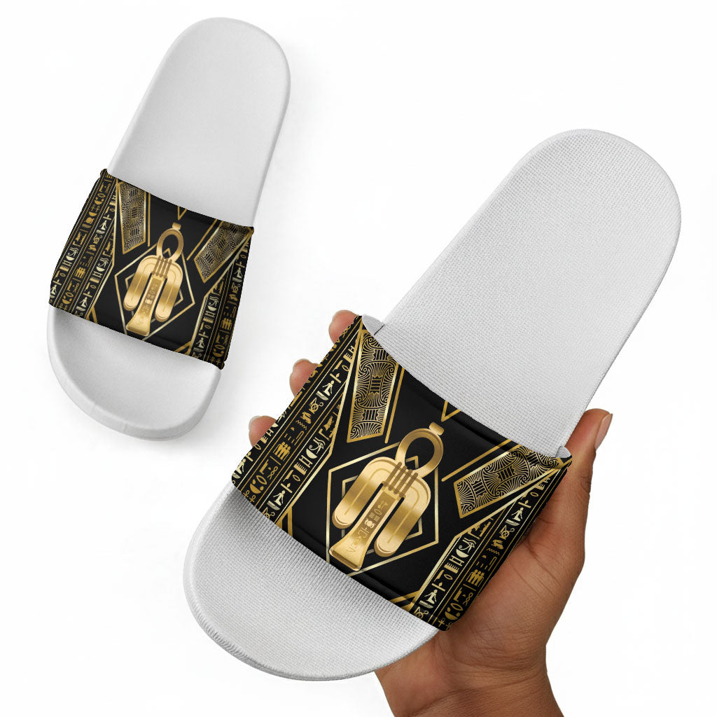 Egypt Tyet Slide Sandals Ancient Mythology Knot Of Isis Gold