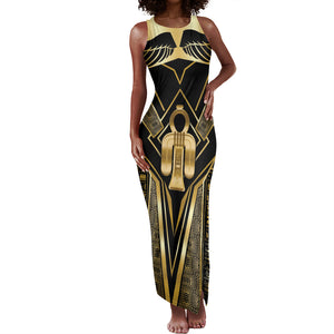 Egypt Tyet Tank Maxi Dress Ancient Mythology Knot Of Isis Gold