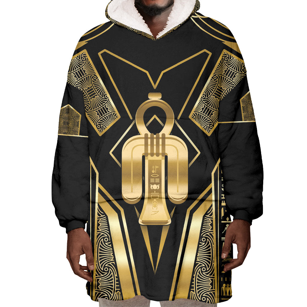 Egypt Tyet Wearable Blanket Hoodie Ancient Mythology Knot Of Isis Gold