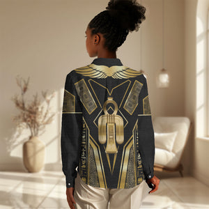 Egypt Tyet Women Casual Shirt Ancient Mythology Knot Of Isis Gold