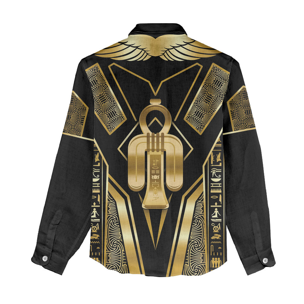 Egypt Tyet Women Casual Shirt Ancient Mythology Knot Of Isis Gold
