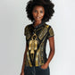 Egypt Tyet Women Polo Shirt Ancient Mythology Knot Of Isis Gold