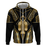 Egypt Tyet Zip Hoodie Ancient Mythology Knot Of Isis Gold