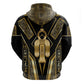 Egypt Tyet Zip Hoodie Ancient Mythology Knot Of Isis Gold
