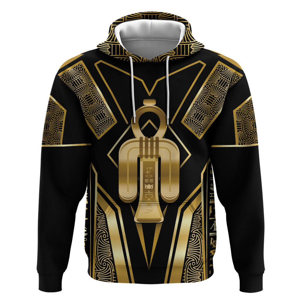 Egypt Tyet Zip Hoodie Ancient Mythology Knot Of Isis Gold