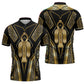 Egypt Tyet Zipper Polo Shirt Ancient Mythology Knot Of Isis Gold