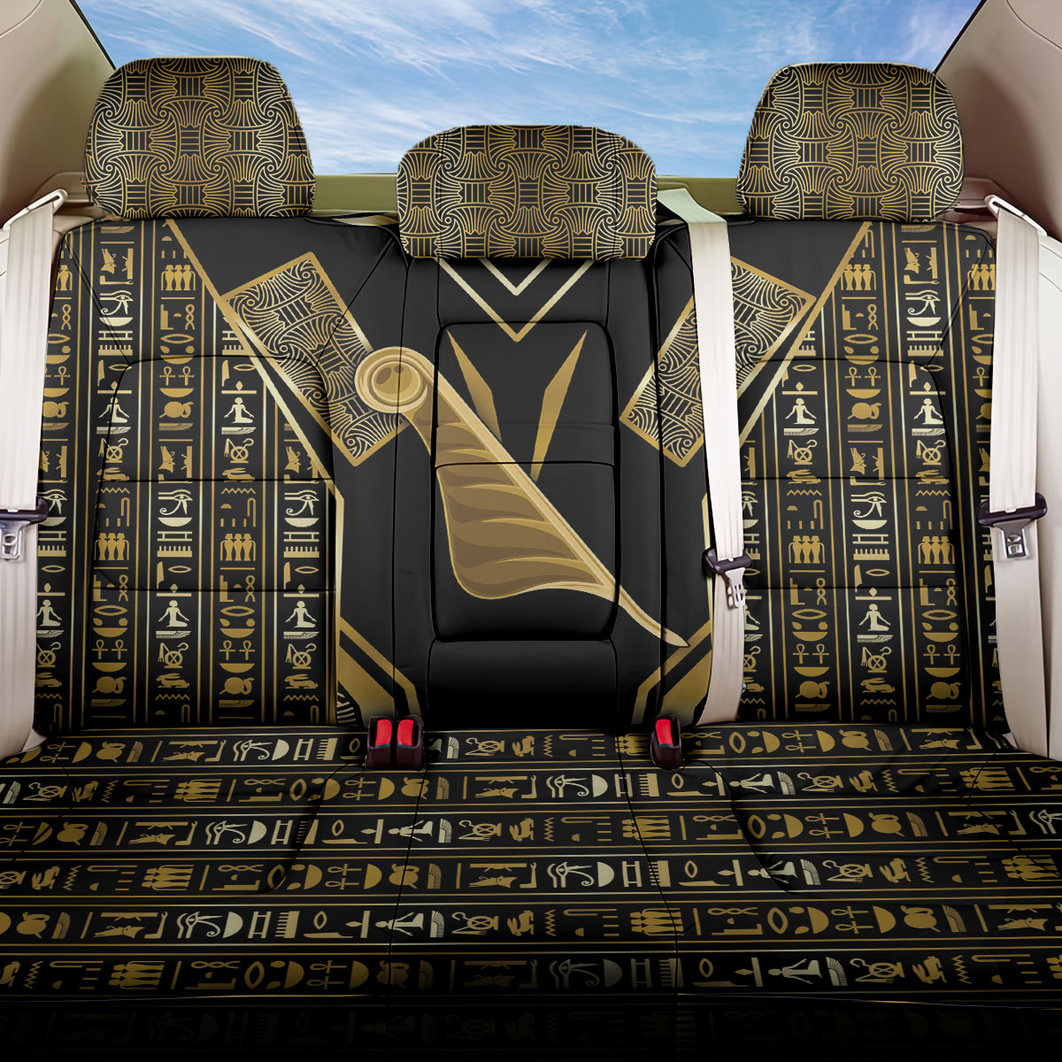 Egypt Feather Of Maat Back Car Seat Cover Ancient Mythology Truth And Justice