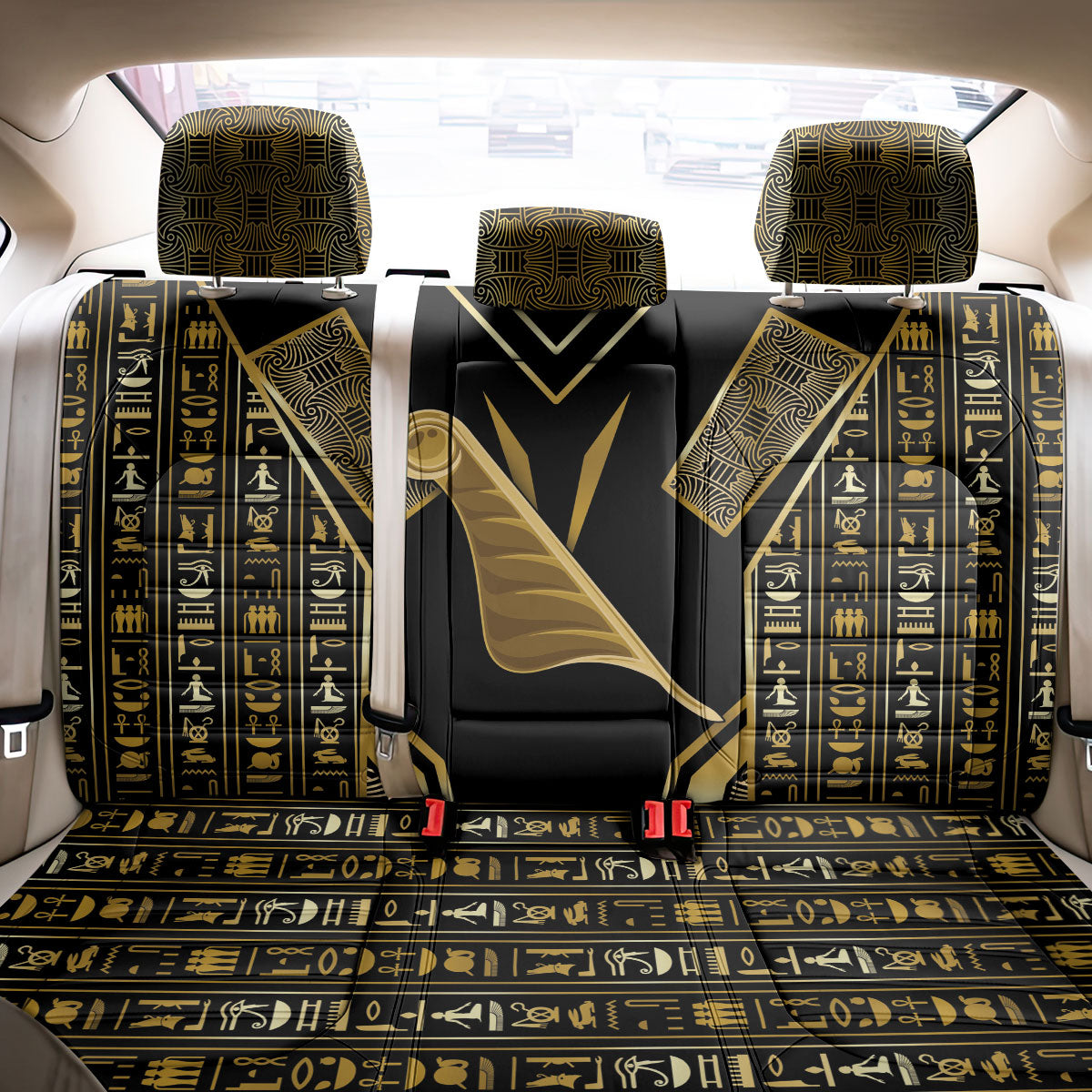 Egypt Feather Of Maat Back Car Seat Cover Ancient Mythology Truth And Justice