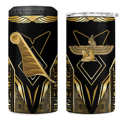 Egypt Feather Of Maat 4 in 1 Can Cooler Tumbler Ancient Mythology Truth And Justice