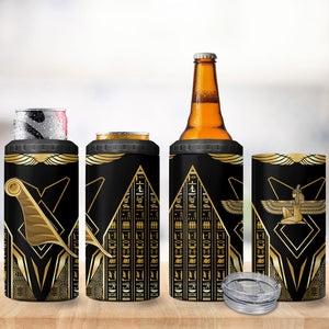 Egypt Feather Of Maat 4 in 1 Can Cooler Tumbler Ancient Mythology Truth And Justice