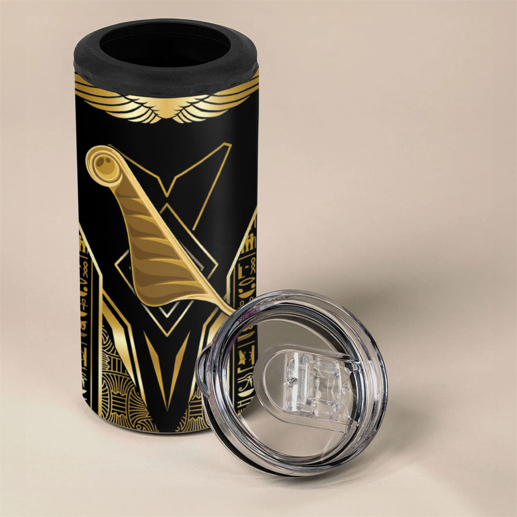 Egypt Feather Of Maat 4 in 1 Can Cooler Tumbler Ancient Mythology Truth And Justice