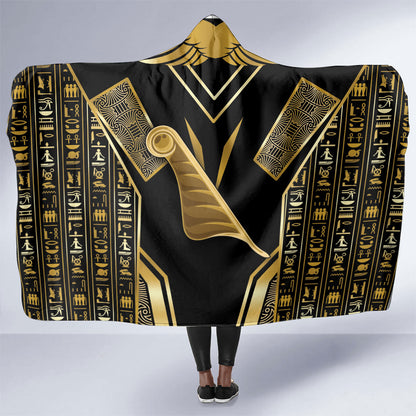 Egypt Feather Of Maat Hooded Blanket Ancient Mythology Truth And Justice