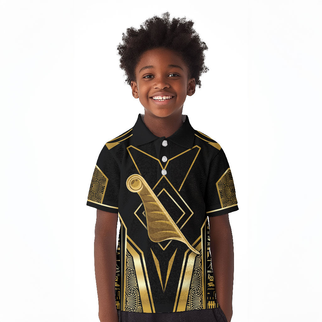 Egypt Feather Of Maat Kid Polo Shirt Ancient Mythology Truth And Justice
