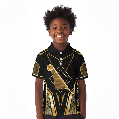 Egypt Feather Of Maat Kid Polo Shirt Ancient Mythology Truth And Justice