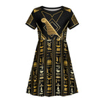 Egypt Feather Of Maat Kid Short Sleeve Dress Ancient Mythology Truth And Justice