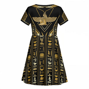 Egypt Feather Of Maat Kid Short Sleeve Dress Ancient Mythology Truth And Justice