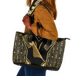 Egypt Feather Of Maat Leather Tote Bag Ancient Mythology Truth And Justice