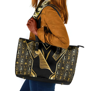 Egypt Feather Of Maat Leather Tote Bag Ancient Mythology Truth And Justice