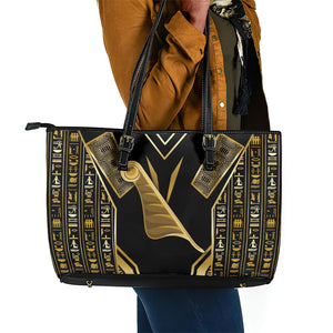 Egypt Feather Of Maat Leather Tote Bag Ancient Mythology Truth And Justice