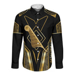 Egypt Feather Of Maat Long Sleeve Button Shirt Ancient Mythology Truth And Justice
