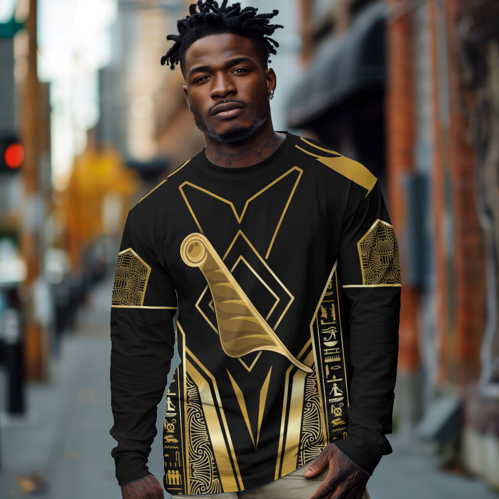 Egypt Feather Of Maat Long Sleeve Shirt Ancient Mythology Truth And Justice