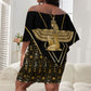Egypt Feather Of Maat Off Shoulder Short Dress Ancient Mythology Truth And Justice