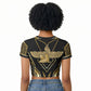 Egypt Feather Of Maat Raglan Cropped T shirt Ancient Mythology Truth And Justice