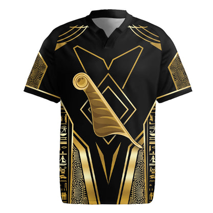 Egypt Feather Of Maat Rugby Jersey Ancient Mythology Truth And Justice