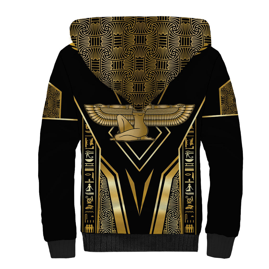 Egypt Feather Of Maat Sherpa Hoodie Ancient Mythology Truth And Justice