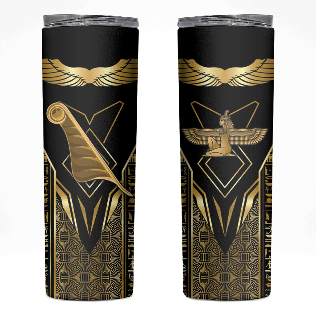 Egypt Feather Of Maat Skinny Tumbler Ancient Mythology Truth And Justice