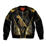 Egypt Feather Of Maat Sleeve Zip Bomber Jacket Ancient Mythology Truth And Justice