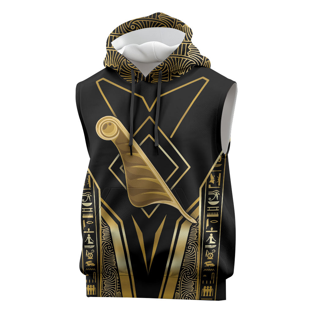 Egypt Feather Of Maat Sleeveless Hoodie Ancient Mythology Truth And Justice