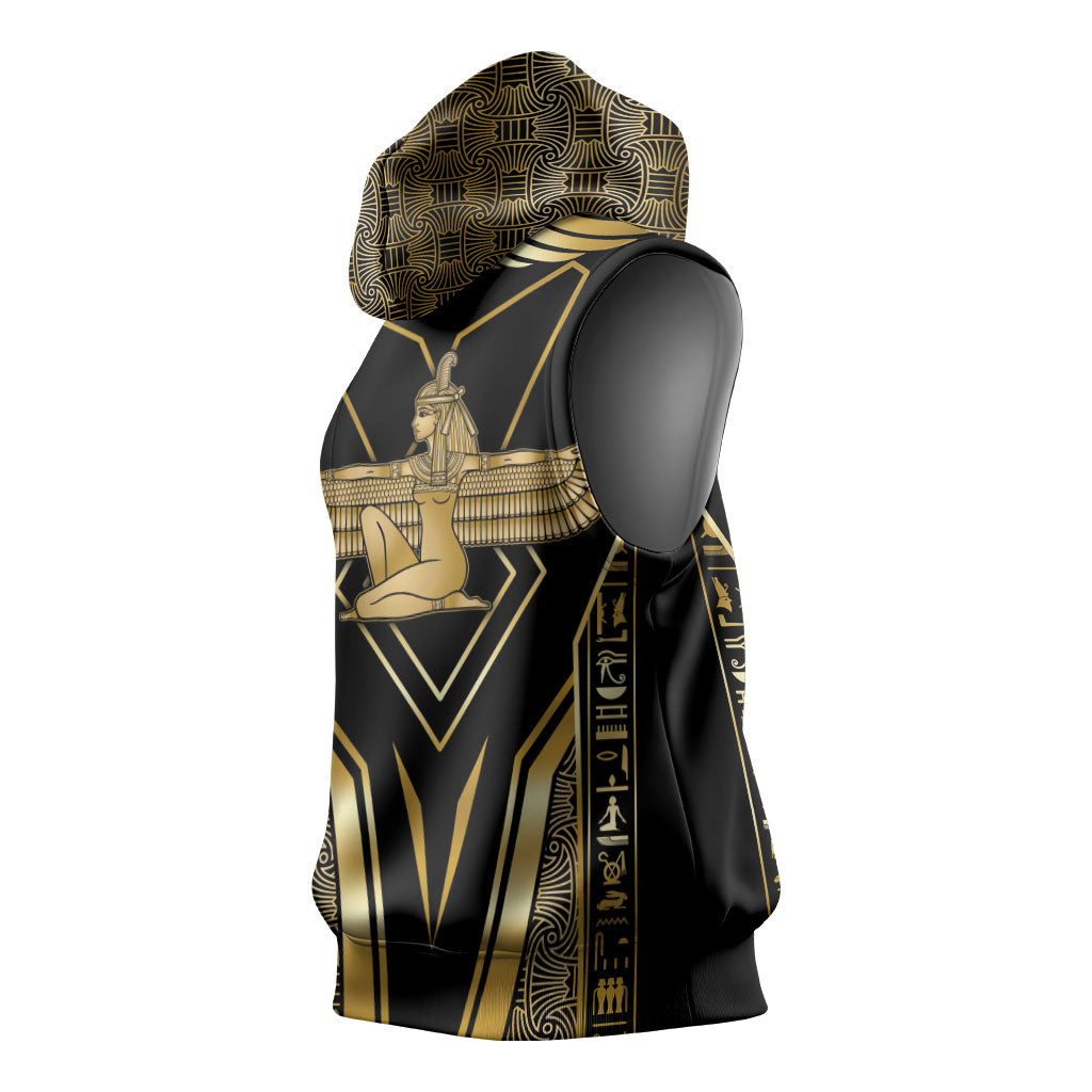 Egypt Feather Of Maat Sleeveless Hoodie Ancient Mythology Truth And Justice
