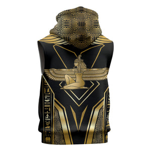 Egypt Feather Of Maat Sleeveless Zip Hoodie Ancient Mythology Truth And Justice