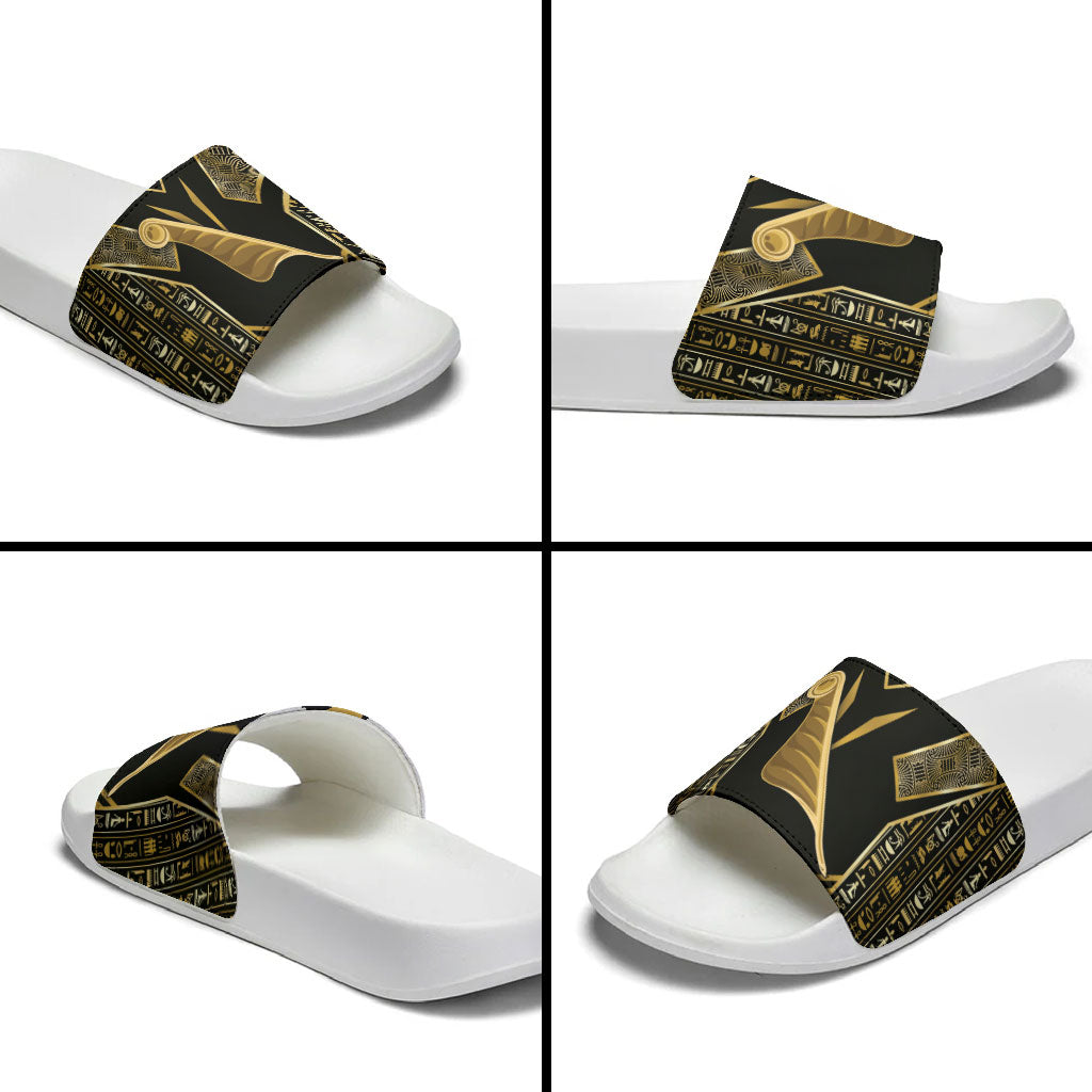 Egypt Feather Of Maat Slide Sandals Ancient Mythology Truth And Justice