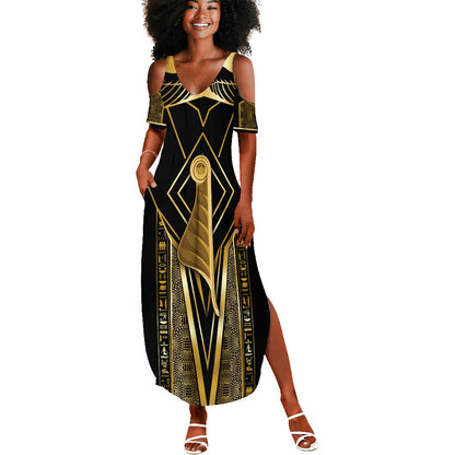 Egypt Feather Of Maat Summer Maxi Dress Ancient Mythology Truth And Justice
