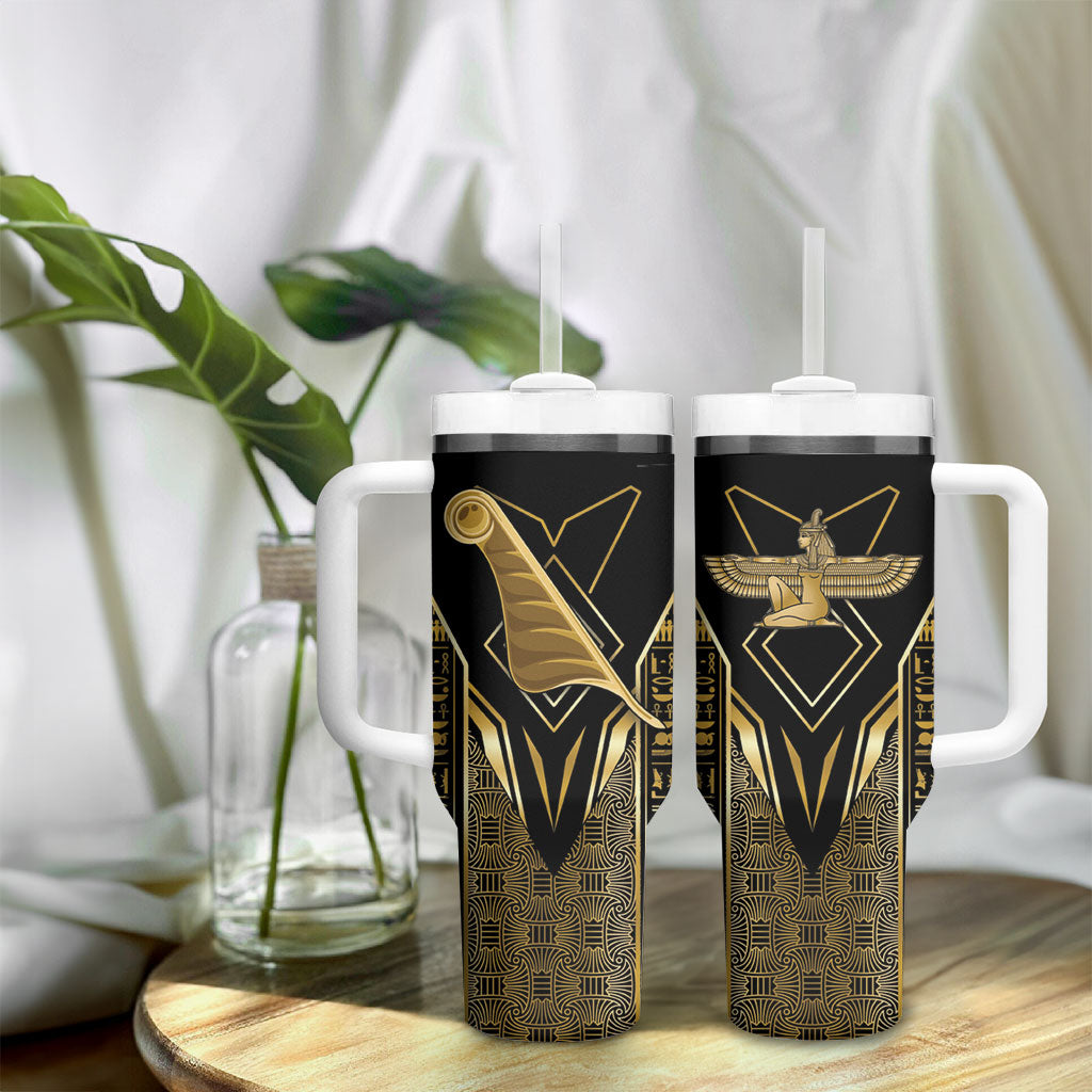 Egypt Feather Of Maat Tumbler With Handle Ancient Mythology Truth And Justice