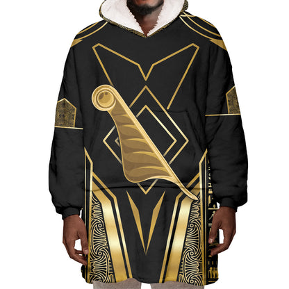 Egypt Feather Of Maat Wearable Blanket Hoodie Ancient Mythology Truth And Justice
